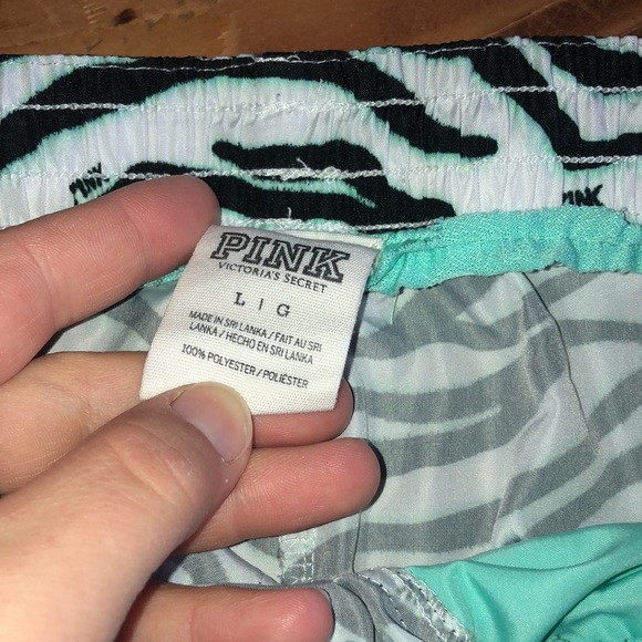 Victoria’s Secret pink shorts size large zebra print and blue in color active​​ - Picture 3 of 4